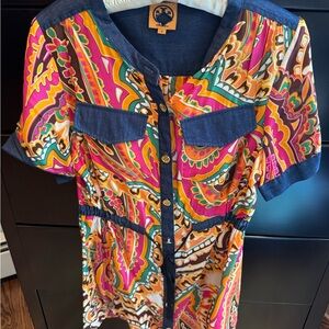 Tory Burch Colorful Paisley Button-Down
